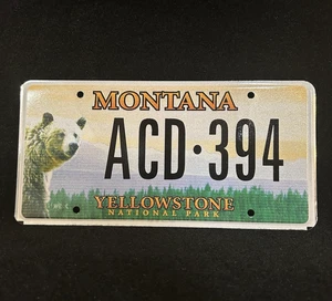 Montana Yellowstone Nationalpark abgelaufenes Nummernschild ACD394 nie montiert - Bild 1 von 6