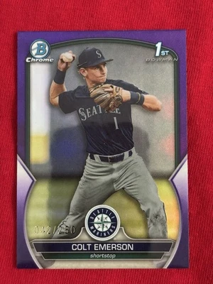 2023 Bowman Colt Emerson Chrome TRUE Purple Refractor 1st #/250 Rookie RC ⚾️🔥 - Image 1 of 3