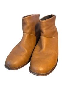 Toms Carpe Diem Cognac Tan Leather Zip-Up Back Tassel Ankle Boots - Size 8.5 - Picture 1 of 6