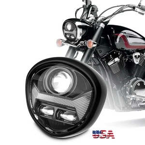 DOT Projector LED Headlight Halo DRL Plug&Play For Yamaha V STAR 1300 XVS 1300CT - Picture 1 of 15