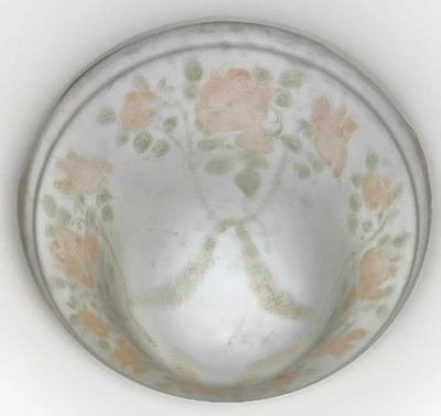 Lámpara de araña Art Deco pantalla vidrio blanco esmerilado camafeo motivo rosa 9,75" borde techo Foto 1 de 4