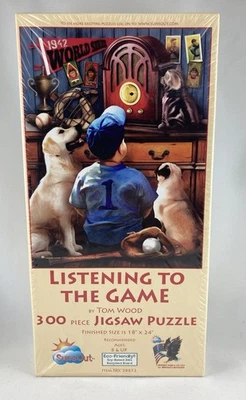 Suns Out 300 Piezas Tom Wood Arte “Escuchando el Juego” Puzzle 18”x24” Nuevo Foto 1 de 4
