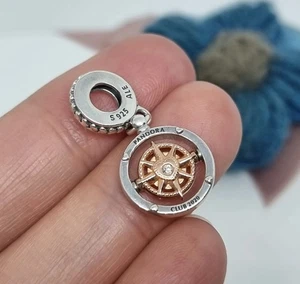 NEW Genuine Pandora Club 2020 Compass Dangle Charm Diamond π S925 ALE - Picture 1 of 7