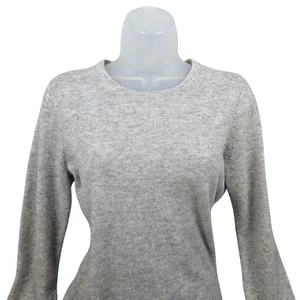 Suéter de lujo Cashmere Charter Club para mujer PS Petite pequeño gris cuello redondo - Imagen 1 de 6