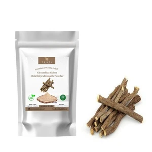 Mulethi Jeshtimadh j Powder Glycyrrhiza Glabra Herbal Organic Suppliment 70gm - Picture 1 of 3