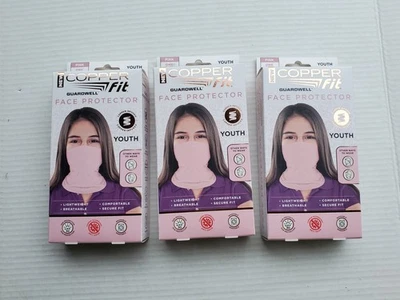COPPER FIT Guardwell Face Protector Pink/Youth Size, Copper Infused 3 Piece - Image 1 of 2