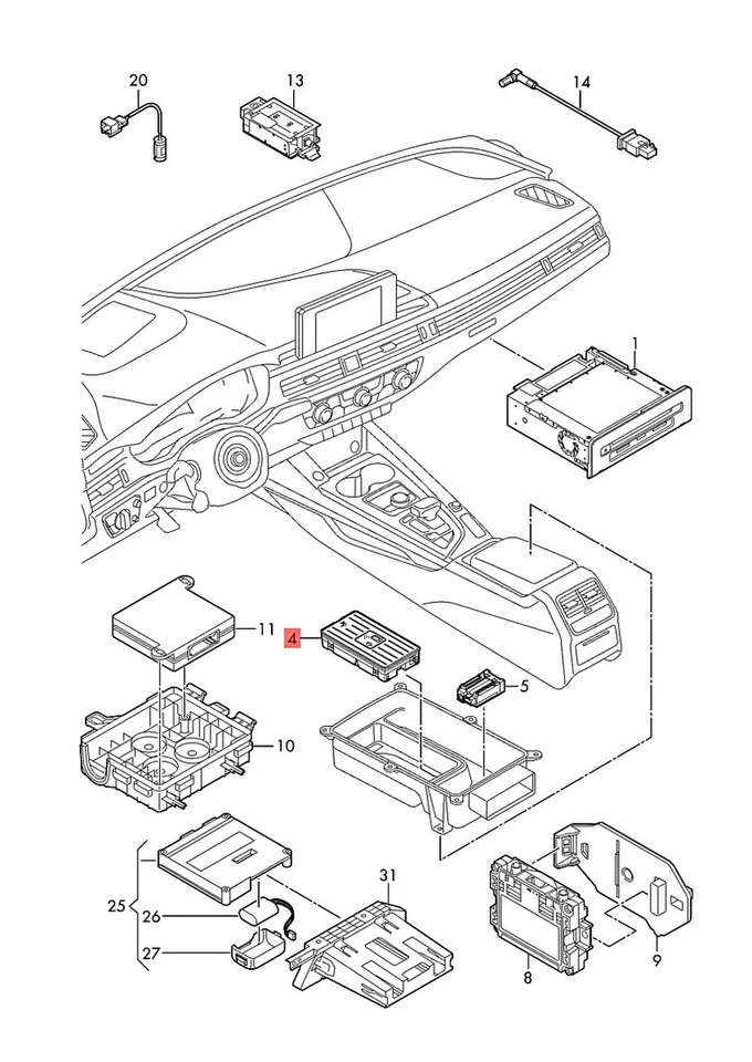 Antena de acoplamiento original AUDI A4 Avant S4 quattro A5 S5 Cabriolet 8W0035502C Foto 1 de 1
