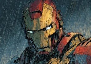 2025 IRON MAN 1/1 ART SKETCH CARD ARTIST SIGNED -  ONE OF A KIND - Picture 1 of 2