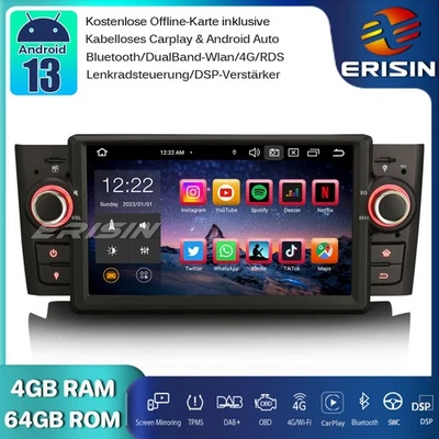 8-Kern Android 13 Autoradio Fiat Punto Linea GPS DAB+ BT5.0 Wifi CarPlay DSP DTV - Bild 1 von 4