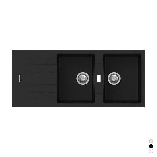 LAVELLO SINTETICO DA INCASSO 2 VASCHE CM 116 Avena - Immagine 1 di 1