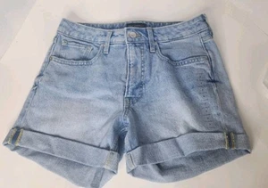 Pantalones cortos de mezclilla enrollados Free Assembly para mujer talla 8 lavado claro  - Imagen 1 de 5