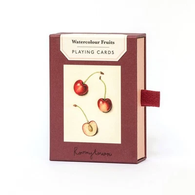 Watercolour Fruits Single Playing Card Deckdraw tuck box quality cards - Image 1 of 3