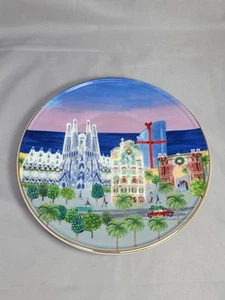 Anthropologie Dessert Plate Barcelona Holiday In The City Stoneware 8.25" New - Picture 1 of 3
