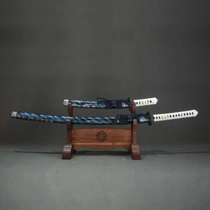 Ghost of Tsushima Katana & Wakizashi Set 1060 Acero al Carbono con Madera Lacada S - Imagen 1 de 26