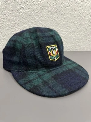 Polo Ralph Lauren Vintage Laurel Uni Crest Escudo Lana Cuadros Gorra Verde/Azul Leer Foto 1 de 4