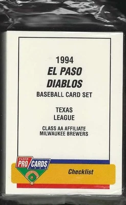 1994 ProCards El Paso Diablos Factory Sealed Team Set - Image 1 of 2