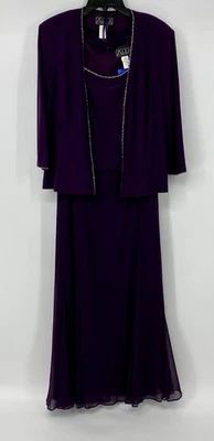Vestido vaina Alex Evenings usado para mujer púrpura con chaqueta talla 12 Foto 1 de 4