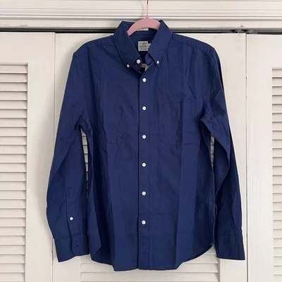 Camisa J.Crew Oxford Calce Ajustado Abotonada Azul Para Hombres Pequeña Algodón Preppy Oficina Foto 1 de 4