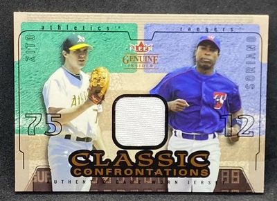 2004 Fleer Genuine Insider Jersey #CC-AS Alfonso Soriano / Barry Zito #307/400 - Image 1 of 2