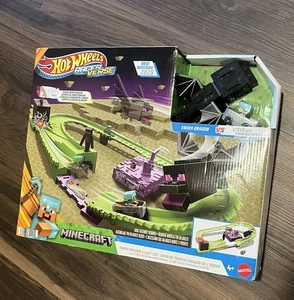Hot Wheels Minecraft Ender Dragon vs Steve Diecast Playset 2025 NEW - Picture 1 of 3