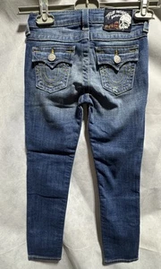 NEW True Religion Jeans Big Kids Girl US 8 Julie Skinny Distress Blue Wash Denim - Picture 1 of 13