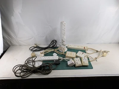 7x 13A White 4 Way Gang Mains Socket Extension Lead 250v Duraplug Vintage - Image 1 of 4