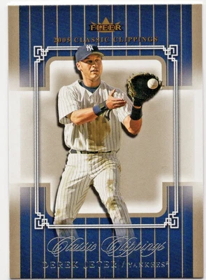 Tarjeta de béisbol Derek Jeter 2005 Fleer Classic Recortes Base #4 New York Yankees Foto 1 de 3