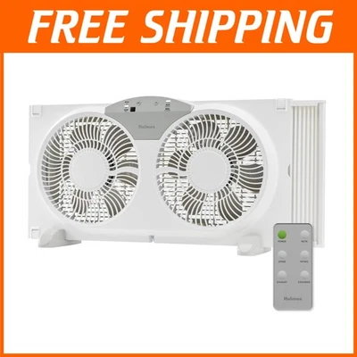 9" Twin Digital Window Fan, 3 Speeds, Remote Control - Image 1 of 4