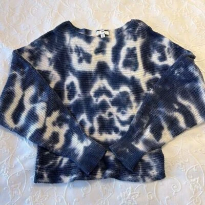 Suéter Ligero Nordstrom BP Tie Teñido Azul y Blanco Ala de Murciélago Algodón Talla XS Foto 1 de 4