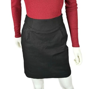 Catherine Malandrino Black High Waist Pencil Skirt Women’s Size 2 4 Above Knee - Picture 1 of 14