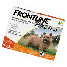 Frontline Plus for Dogs Small Dog (5-22 pounds) Flea and Tick Treatment, 3 Doses