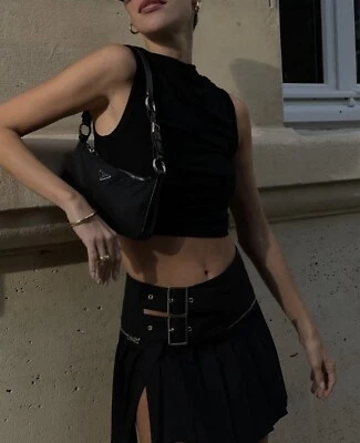 Mini Bolso de Mano Prada Tessuto Spazzole Pochette Negro Bolso de Hombro Foto 1 de 4