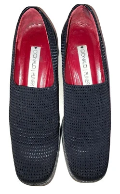 Sapato Donald J Pliner Feminino 8.5 N Preto Couro de Bezerro Elástico Covinha Salto 1.75" - Imagem 1 de 4