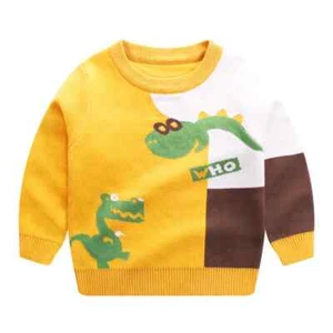 Boys Sweater Autumn Children Sweater Striped Car Knitwear 3-7Year Kids Pullover - Picture 1 of 36