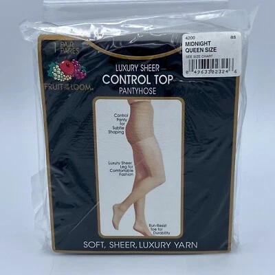 全新 旧货 Fruit of The Loom 控制上衣连裤袜 大号 午夜色 — 第 1/3 张图片