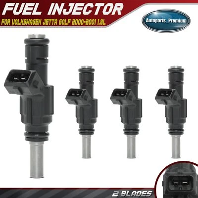 Inyector de combustible 4 piezas para Volkswagen VW Jetta Golf 2000 2001 L4 1,8 L GAS 06A906031S Foto 1 de 4