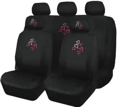 Juego de funda de asiento de auto bordada multi corazón ajuste universal para mujer Honda Foto 1 de 4