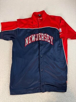 Nike Mens NBA New Jersey Nets Blue Warm Up Jacket Shooting Shirt Blue Red XL - Image 1 of 4