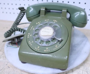 1955 Vintage Bell Western Electric 500 TEAL / GREEN Rotary Desktop Telephone USA - Picture 1 of 15