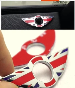 Angel Wing Union Jack DOOR LOCK KNOB PIN DECOR RING FOR  MINI COOPER (2 DOOR) - Picture 1 of 3