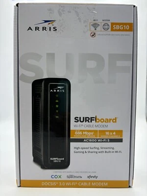 ARRIS - SURFboard 3.0 Cable Modem AC1600 Wi-Fi Router - Black - Image 1 of 3