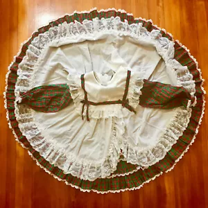 Girl's pageant party dress 2T Miniworld full circle red green Christmas plaid G - Picture 1 of 9