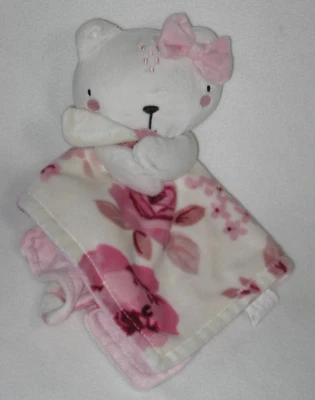 Modern Moments Kitty 猫安全毯 婴儿 Lovey 粉红色 花卉 毛绒 — 第 1/4 张图片