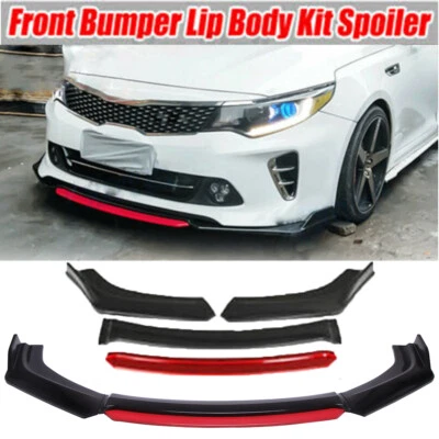 Spoiler de labio de parachoques delantero Splitter Negro + Rojo para Kia Optima K5 Forte 2011-2020 Foto 1 de 4