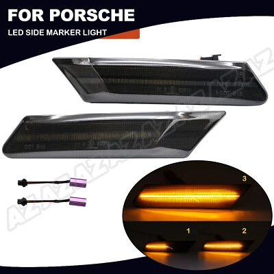 2X Sequential LED Side Marker Light For Porsche 911 Carrera 997 Cayman Boxster Foto 1 de 4