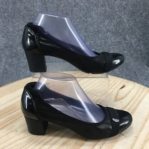 Anne Klein Shoes Womens 8 M Gerwyn Slip On Pumps Black Round Toe Heels Casual - Picture 1 of 16