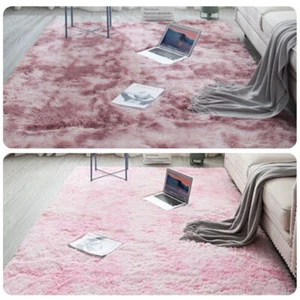 Weiche Batik Vorleger Shaggy Matte Bodenteppich Flauschig für Schlafzimmer Wohnzimmer - Bild 1 von 15