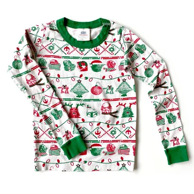 Top de pijama de manga larga para niños Hanna Andersson talla 8 130 Star Wars algodón navideño Foto 1 de 4