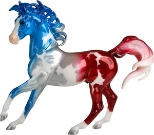INNO BREYER AMERICANO DECORATORE MODELLO ARABO CAVALLO ROSSO ARGENTO BLU LUCIDO - Foto 1 di 5