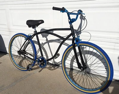 BICICLETA BMX CRUISER 26", LLANTAS DE ALEACIÓN AZUL COMP 3 NEUMÁTICOS, BARRAS DE ALEACIÓN. Foto 1 de 4